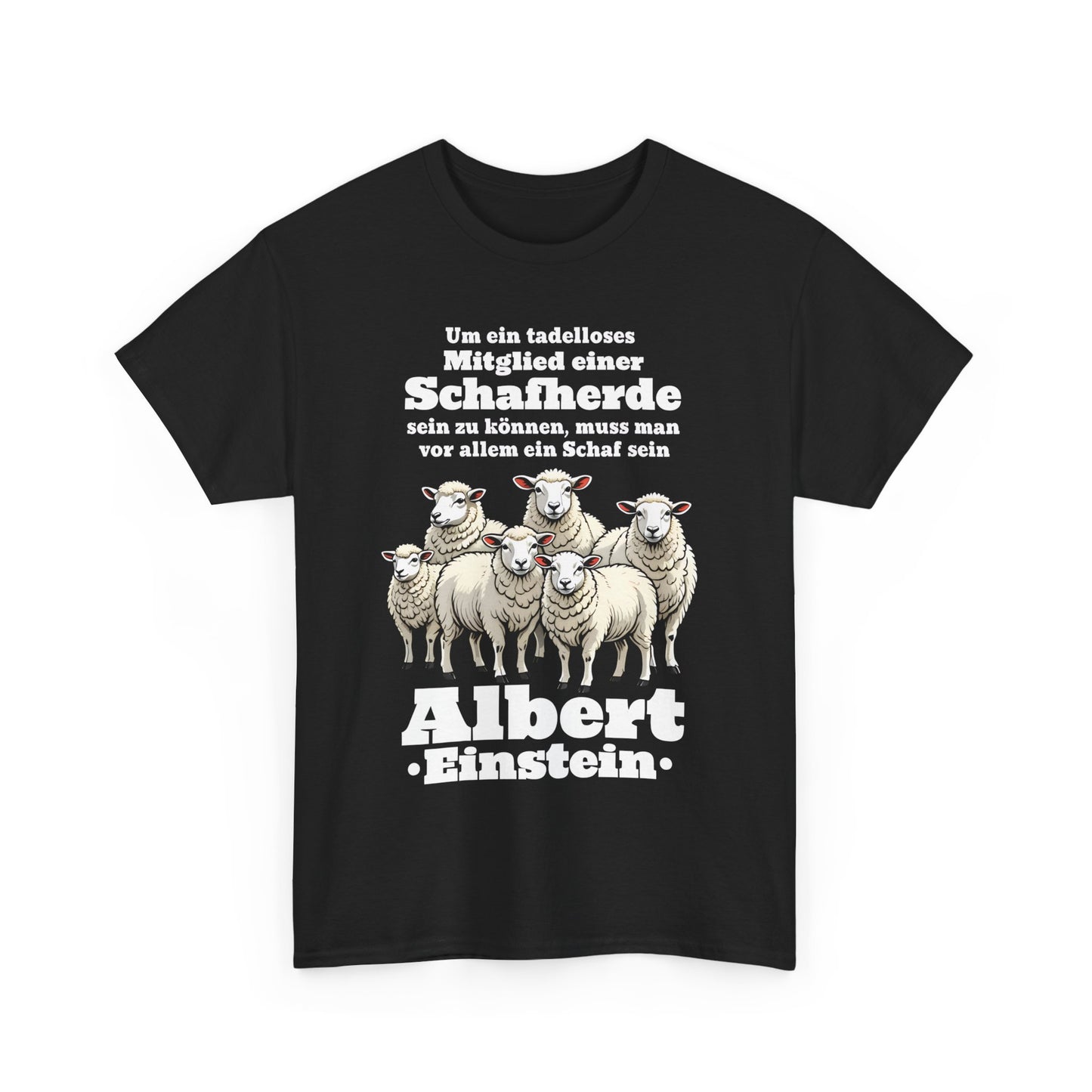 Unisex-T-Shirt aus Baumwolle - Albert Einstein | Schafherde