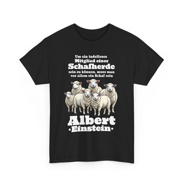 Unisex-T-Shirt aus Baumwolle - Albert Einstein | Schafherde