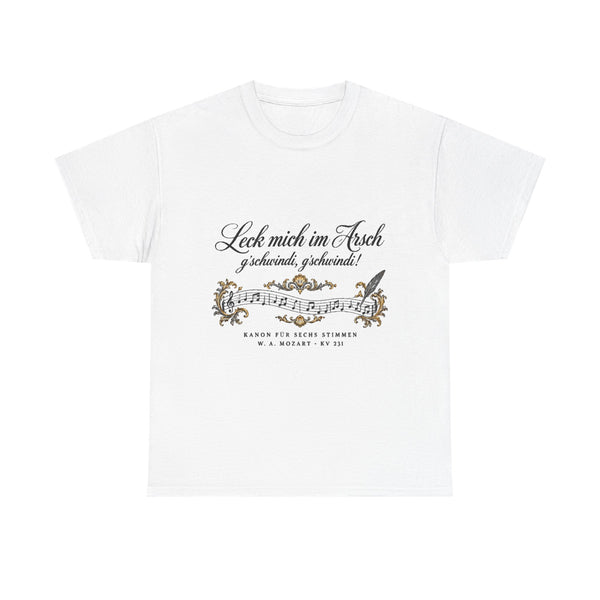 Unisex-T-Shirt aus Baumwolle - Wolfgang Amadeus Mozart | Leck mich im Arsch