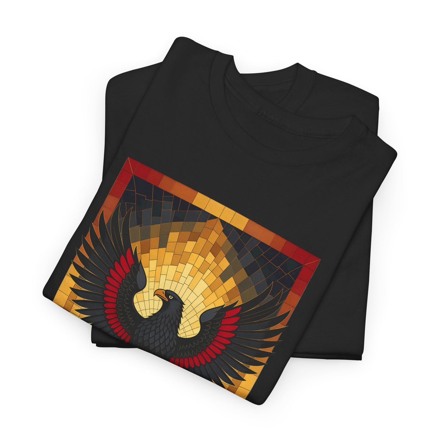 Unisex-T-Shirt aus Baumwolle - Mosaik-Adler