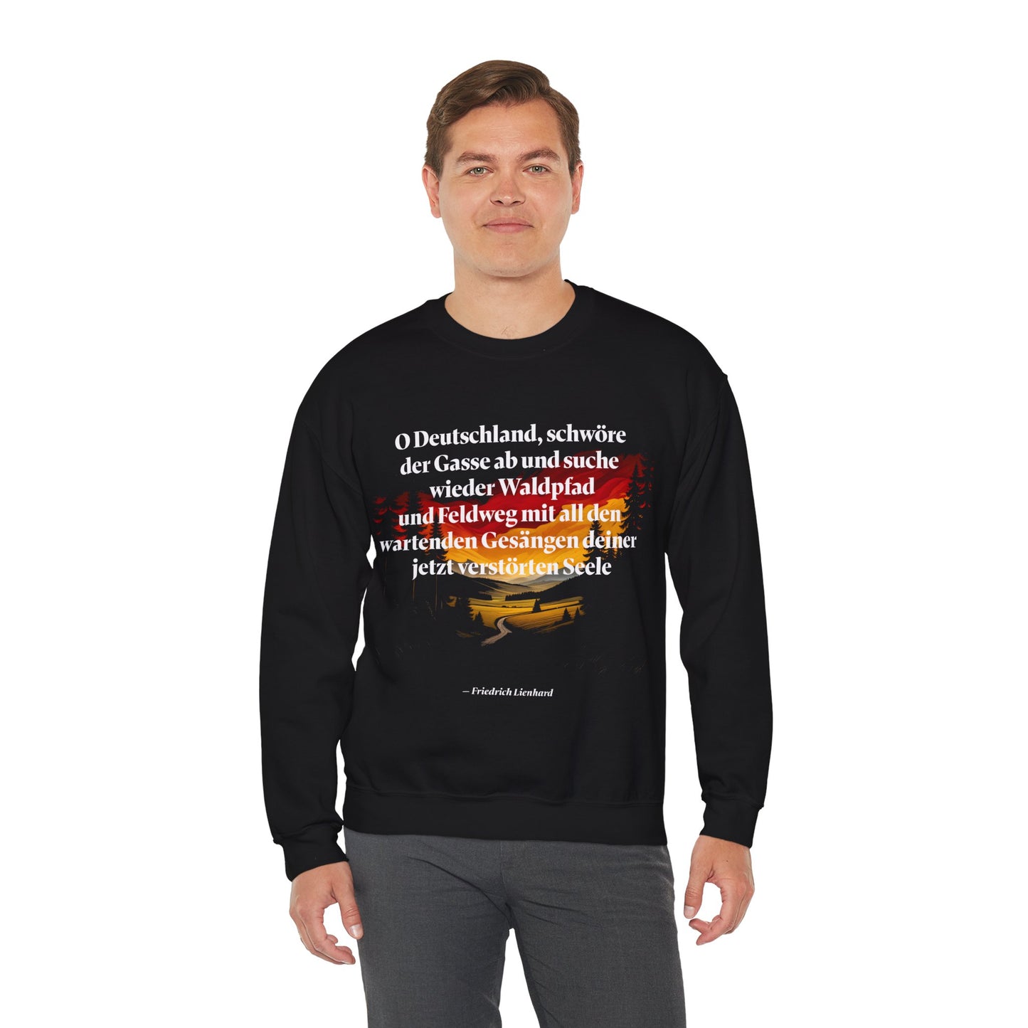 Unisex Heavy Blend™ Rundhals-Sweatshirt - Friedrich Lienhard | O Deutschland, schwöre der Gasse ab