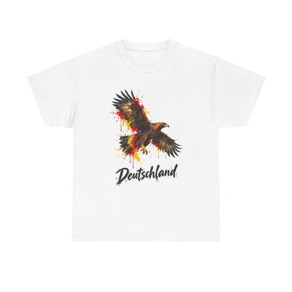 Unisex-T-Shirt aus Baumwolle - Deutscher Adler | Deutschland-Schriftzug