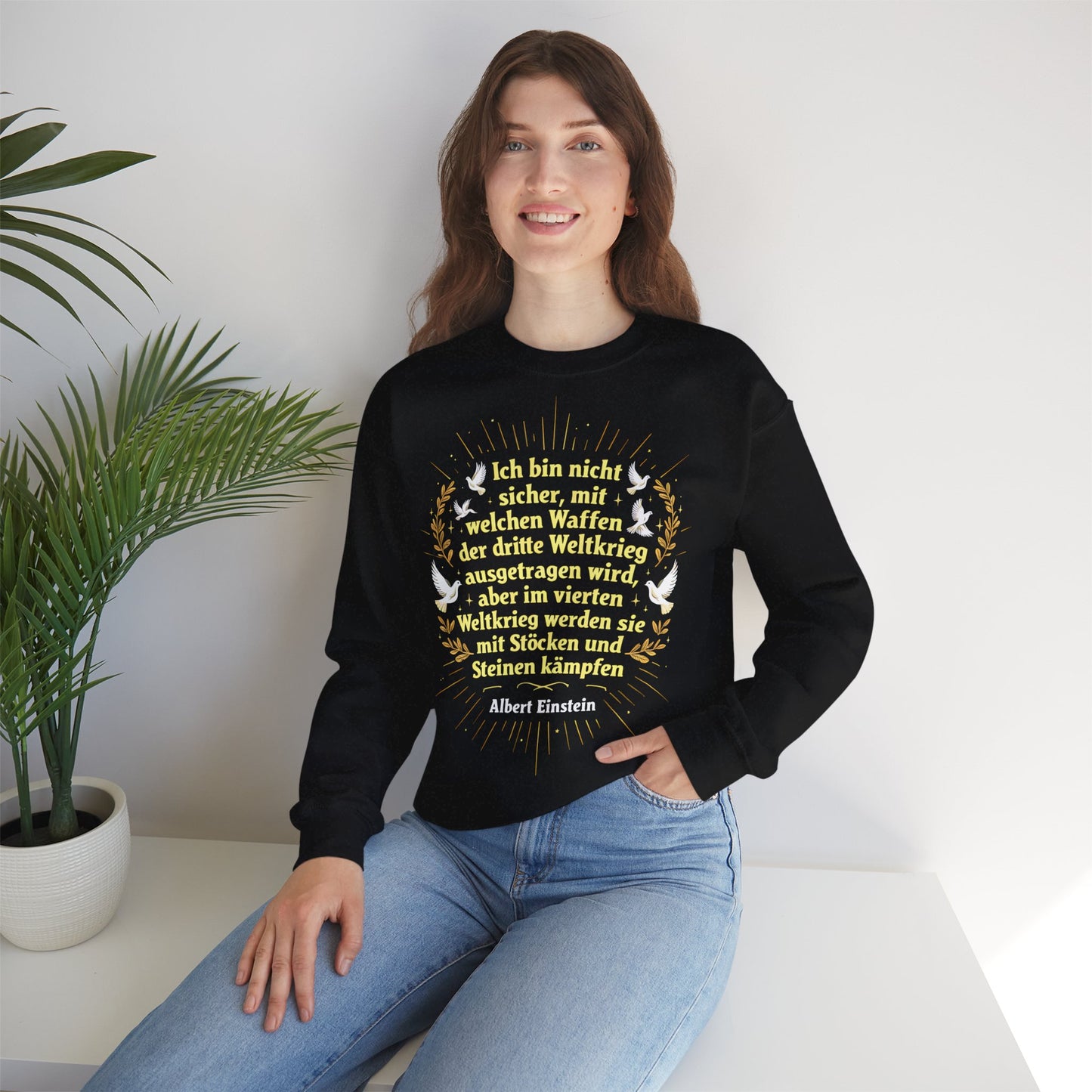 Unisex Heavy Blend™ Rundhals-Sweatshirt - Albert Einstein | 4. Weltkrieg