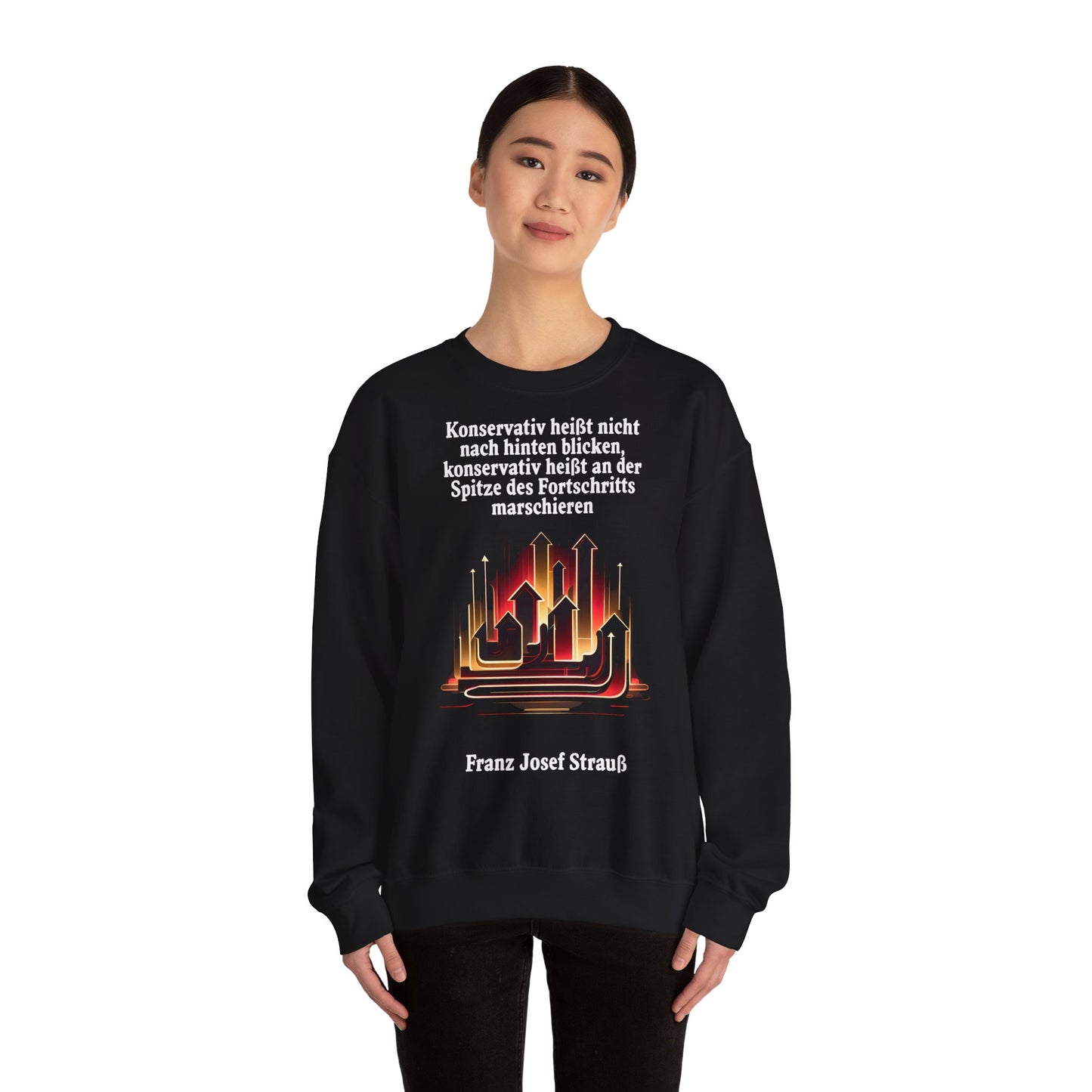 Unisex Heavy Blend™ Rundhals-Sweatshirt - Franz Josef Strauß | Spitze des Fortschritts