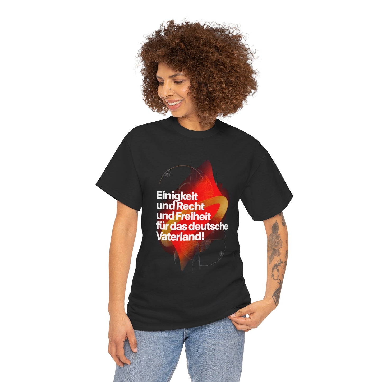 Unisex-T-Shirt aus Baumwolle - Einigkeit und Recht und Freiheit
