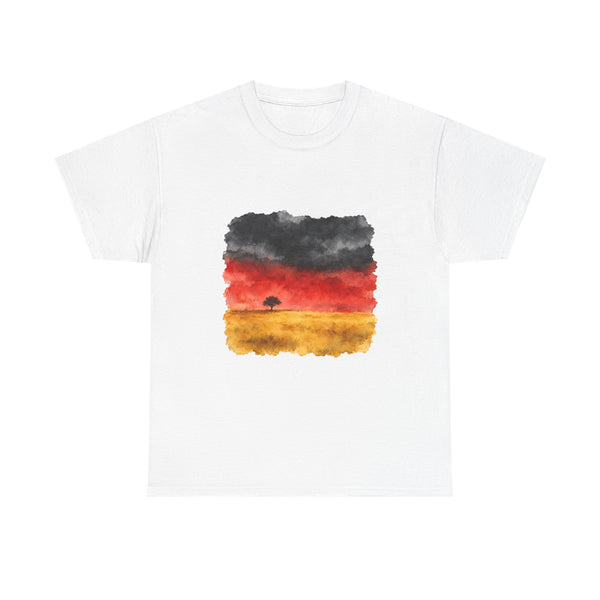 Unisex-T-Shirt aus Baumwolle - Deutschlandflagge | Acrylstil