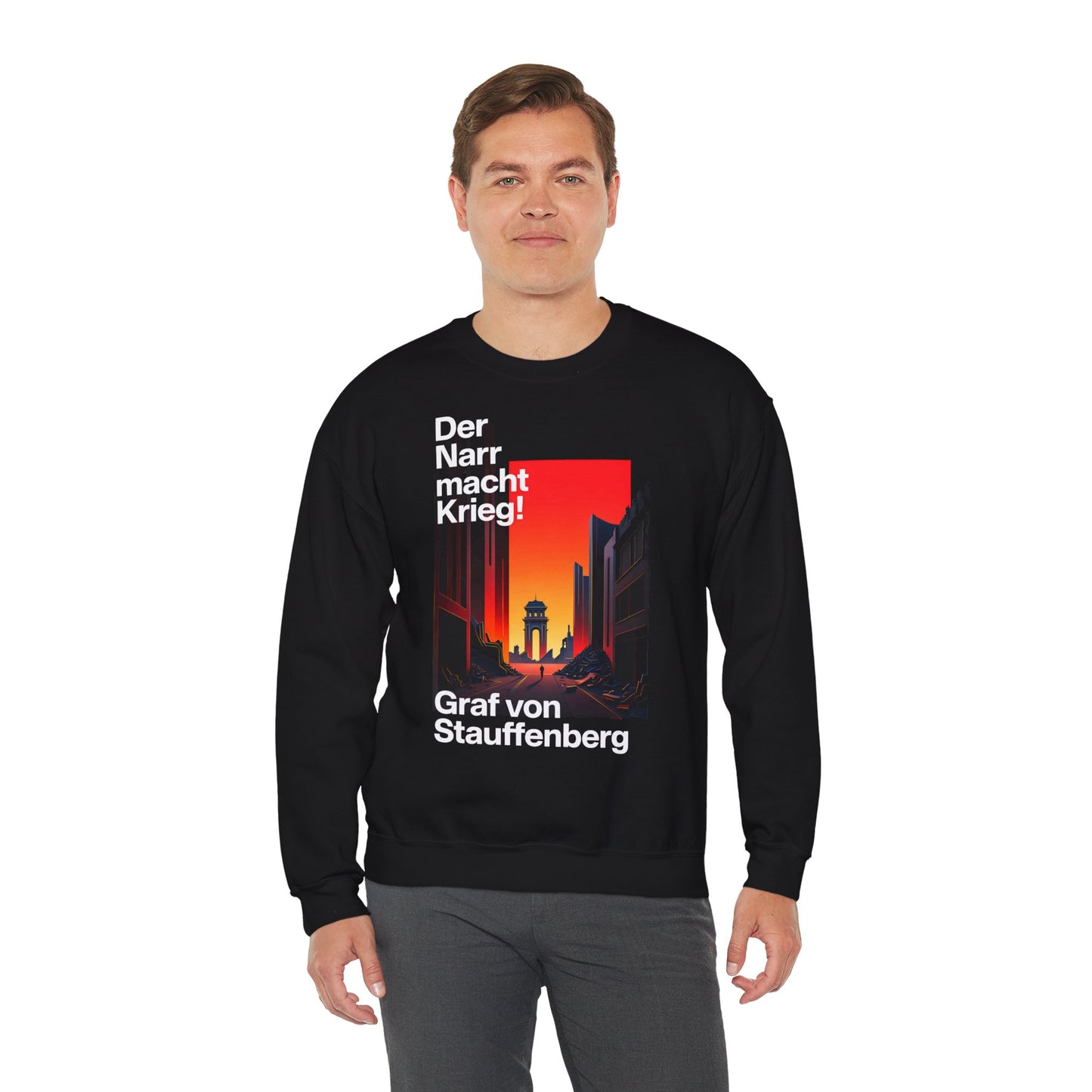 Unisex Heavy Blend™ Rundhals-Sweatshirt - Graf von Stauffenberg | Der Narr macht Krieg