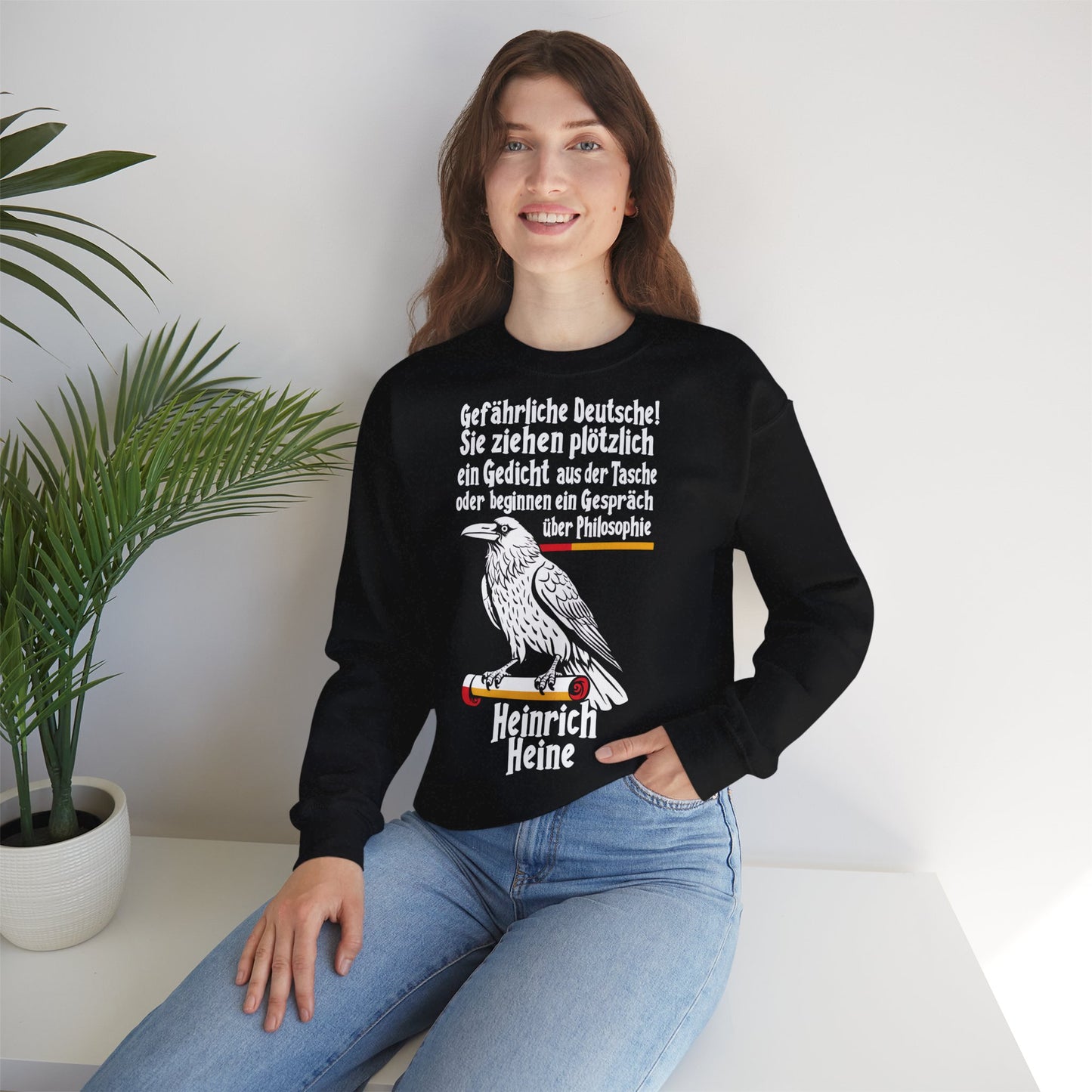 Unisex Heavy Blend™ Rundhals-Sweatshirt - Heinrich Heine | Gefährliche Deutsche