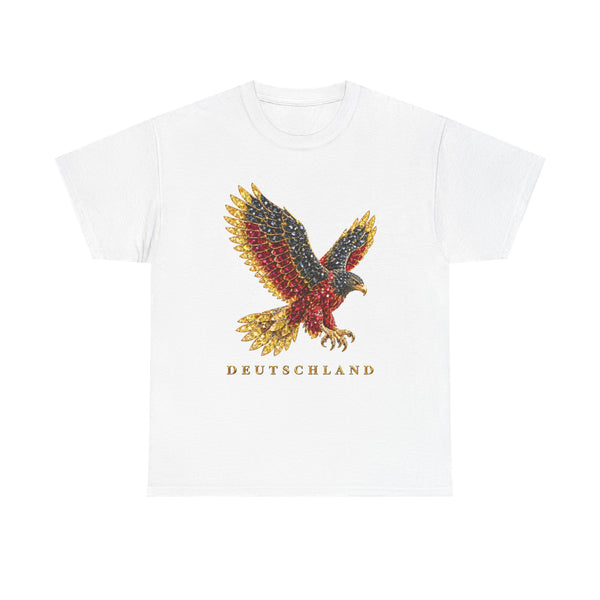 Unisex-T-Shirt aus Baumwolle - Deutscher Adler | Edelsteine