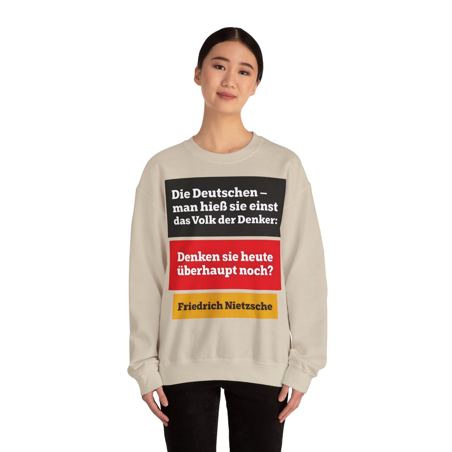 Unisex Heavy Blend™ Rundhals-Sweatshirt - Friedrich Nietzsche | Denken sie überhaupt noch?