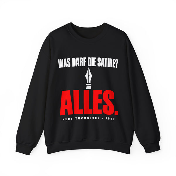 Unisex Heavy Blend™ Rundhals-Sweatshirt - Kurt Tucholsky | Was darf die Satire? Alles.