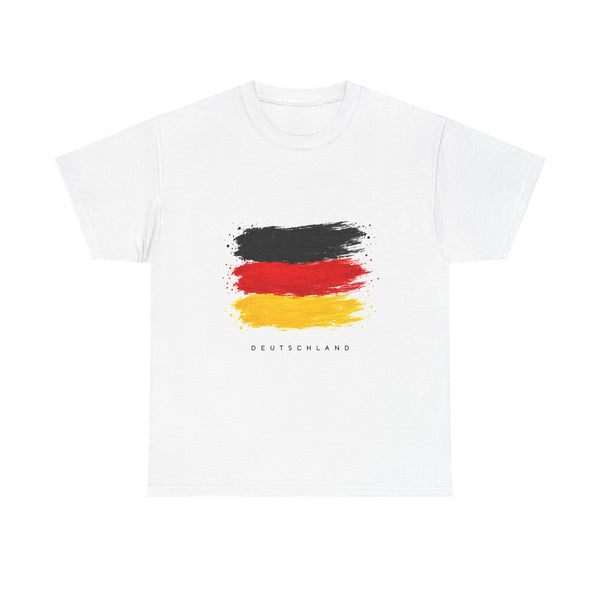 Unisex-T-Shirt aus Baumwolle - Deutschlandflagge | Pinselstrich