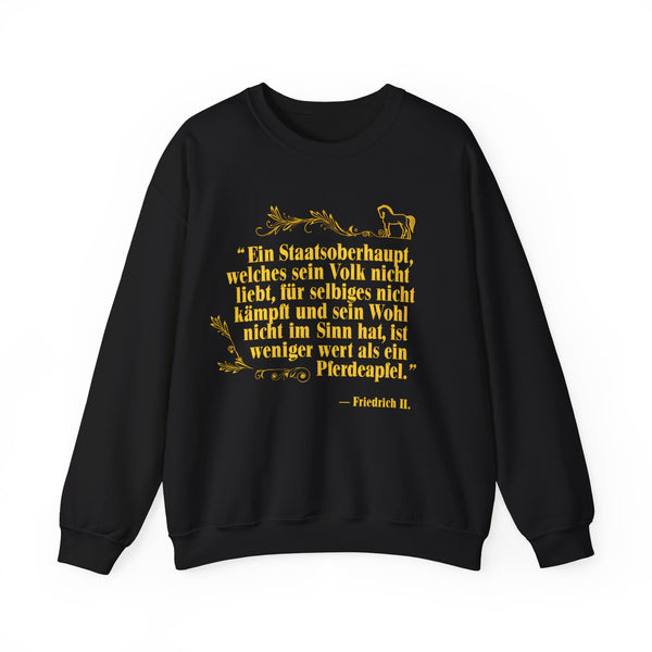 Unisex Heavy Blend™ Rundhals-Sweatshirt - Friedrich II. | Ein Staatsoberhaupt, welches sein Volk nicht liebt