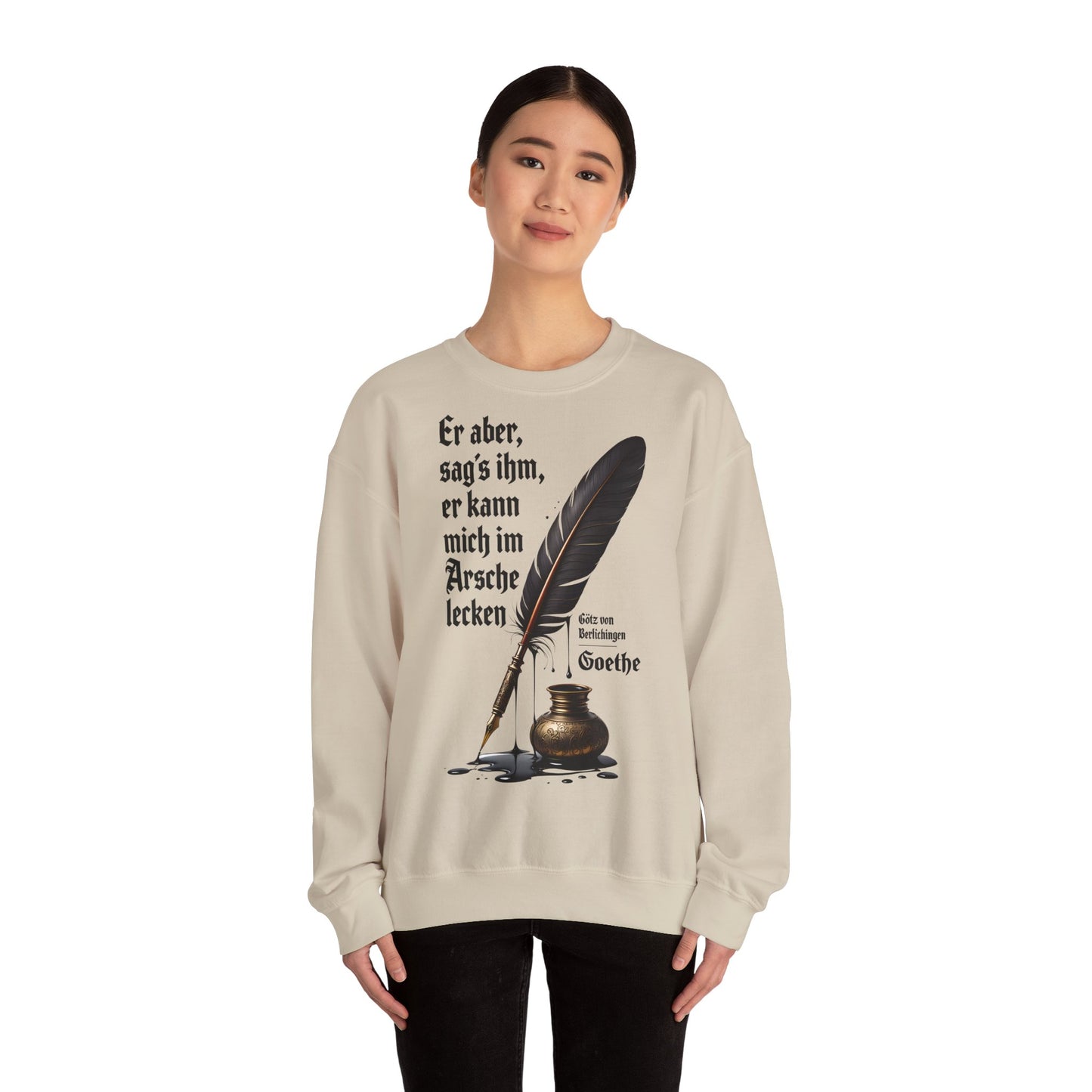 Unisex Heavy Blend™ Rundhals-Sweatshirt - Johann Wolfgang von Goethe | Am Arsche lecken