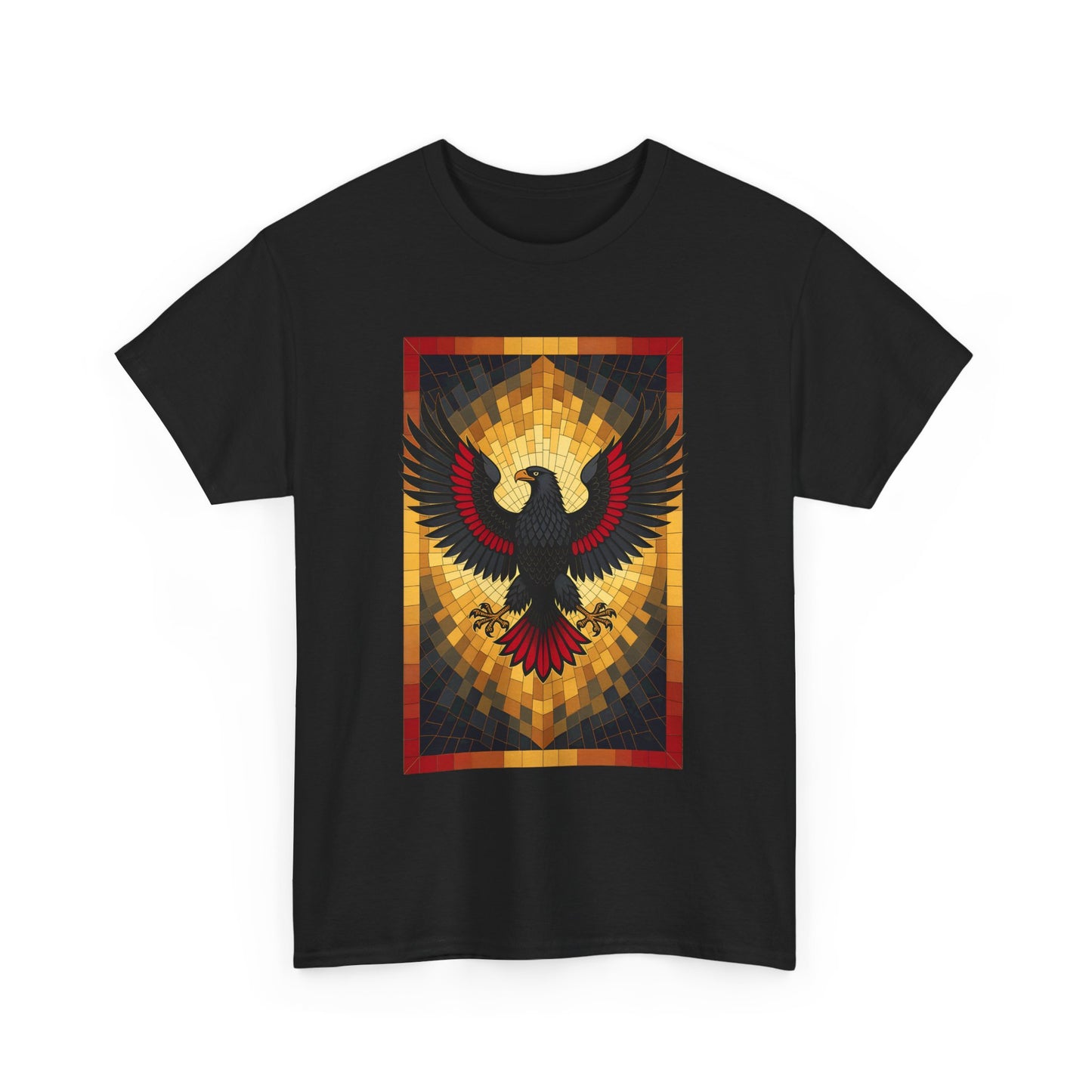 Unisex-T-Shirt aus Baumwolle - Mosaik-Adler