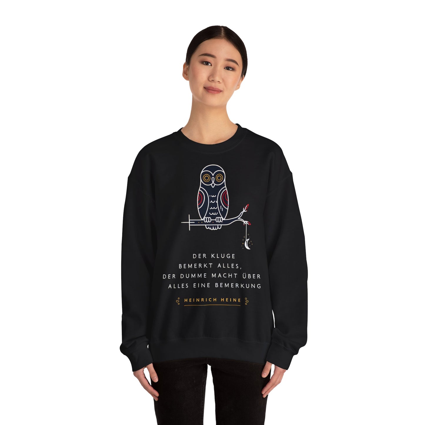Unisex Heavy Blend™ Rundhals-Sweatshirt - Heinrich Heine | Der Kluge bemerkt alles
