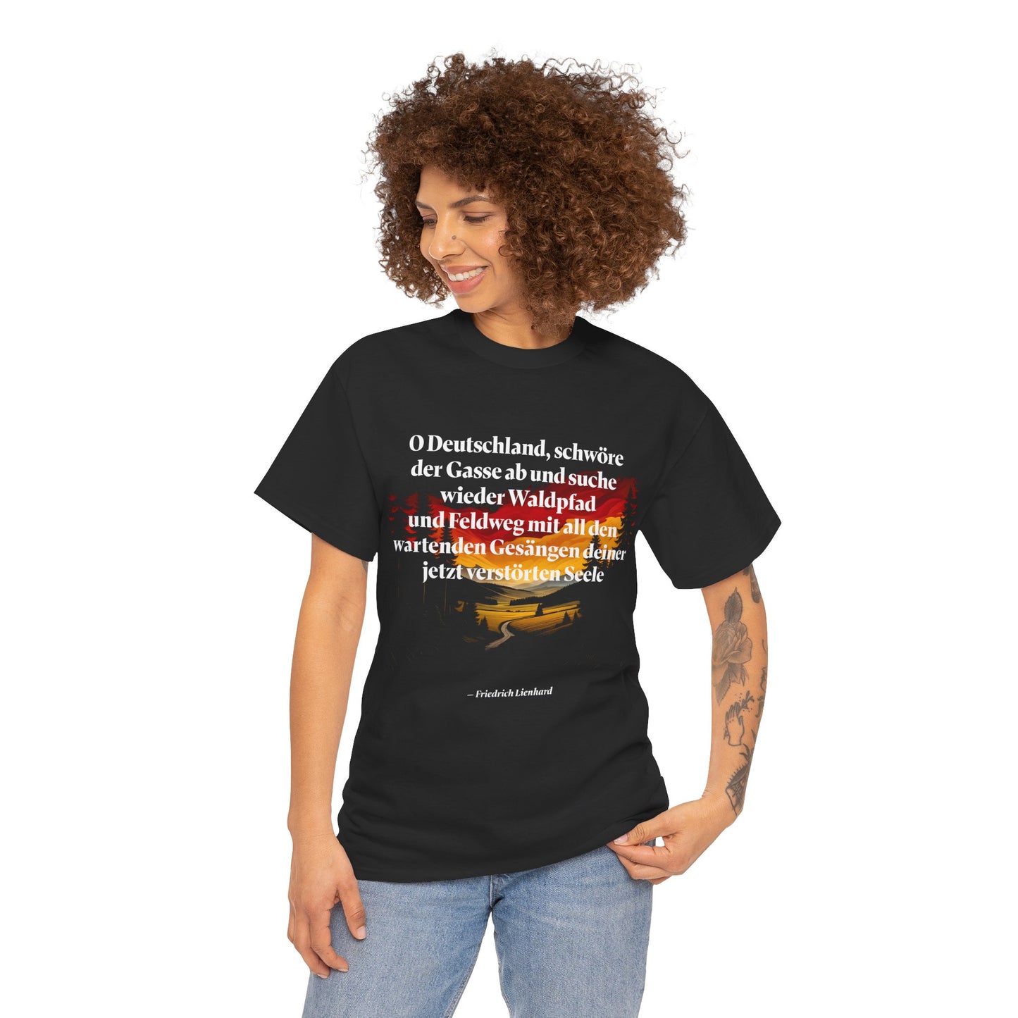 Unisex-T-Shirt aus Baumwolle - Friedrich Lienhard | O Deutschland, schwöre der Gasse ab