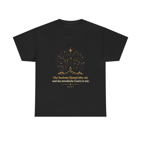 Unisex-T-Shirt aus Baumwolle - Immanuel Kant | Der bestirnte Himmel über mir und das moralische Gesetz in mir
