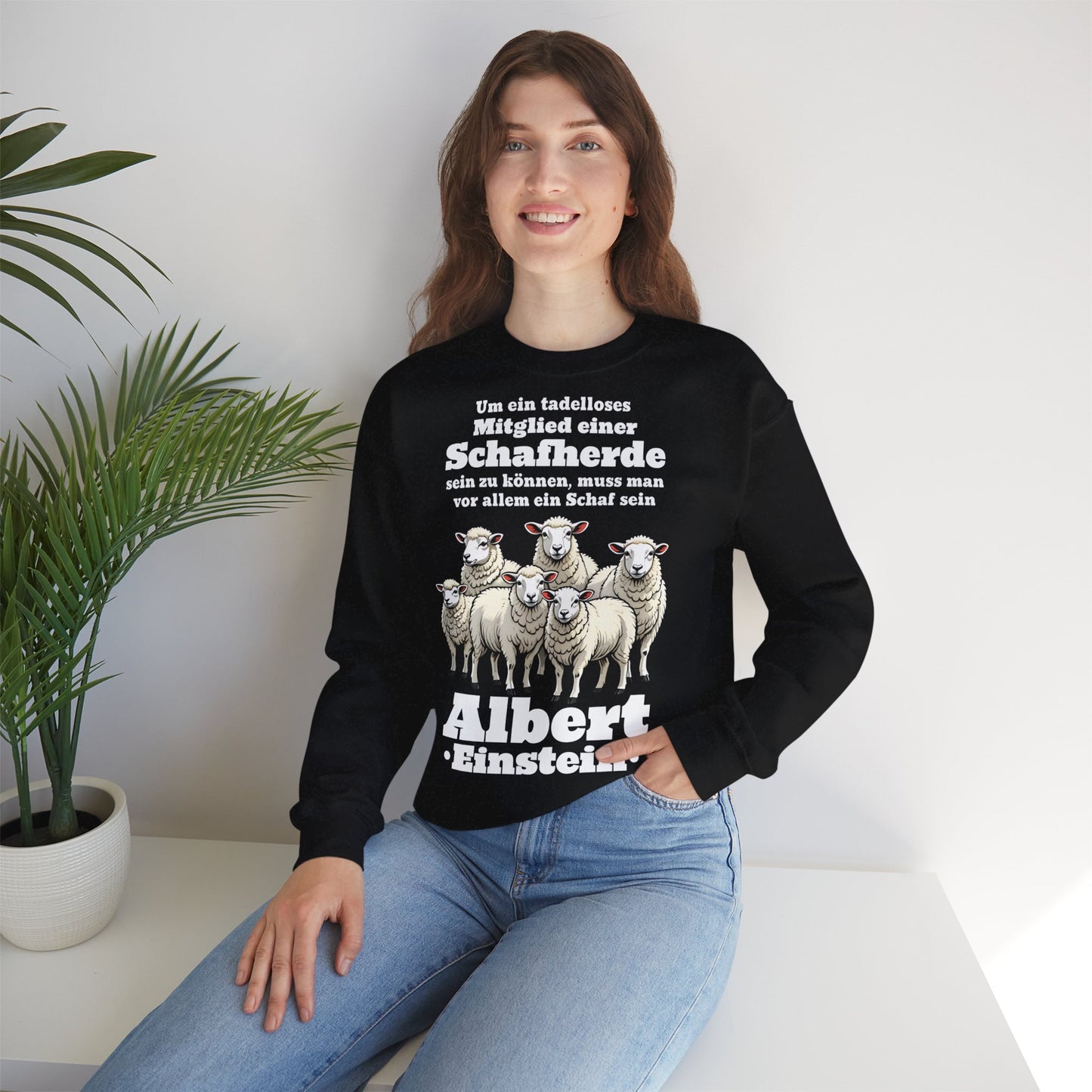Unisex Heavy Blend™ Rundhals-Sweatshirt - Albert Einstein | Schafherde