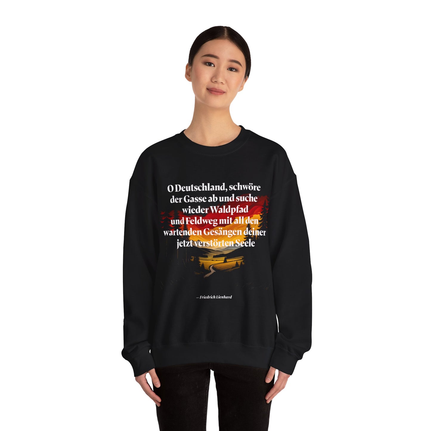 Unisex Heavy Blend™ Rundhals-Sweatshirt - Friedrich Lienhard | O Deutschland, schwöre der Gasse ab