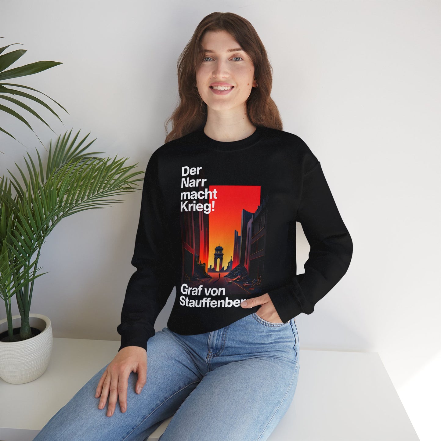 Unisex Heavy Blend™ Rundhals-Sweatshirt - Graf von Stauffenberg | Der Narr macht Krieg