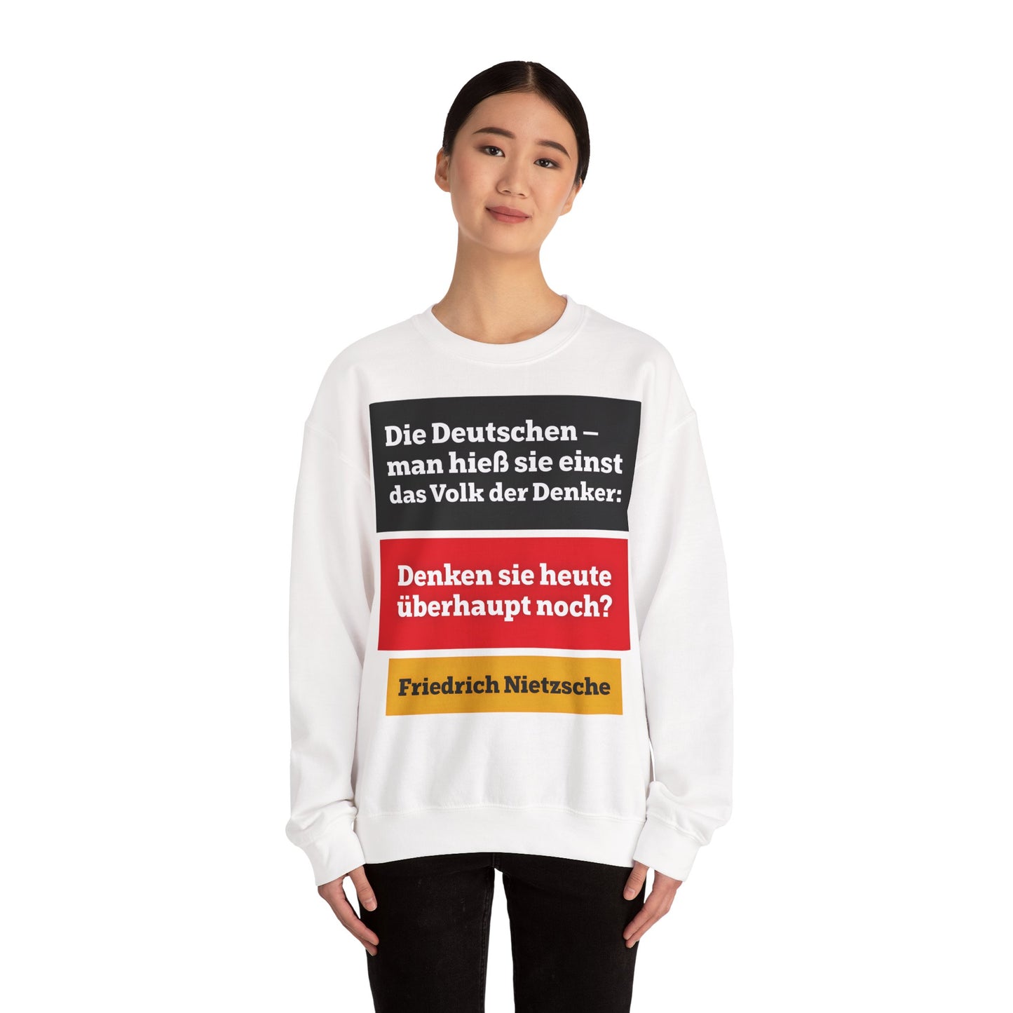 Unisex Heavy Blend™ Rundhals-Sweatshirt - Friedrich Nietzsche | Denken sie überhaupt noch?
