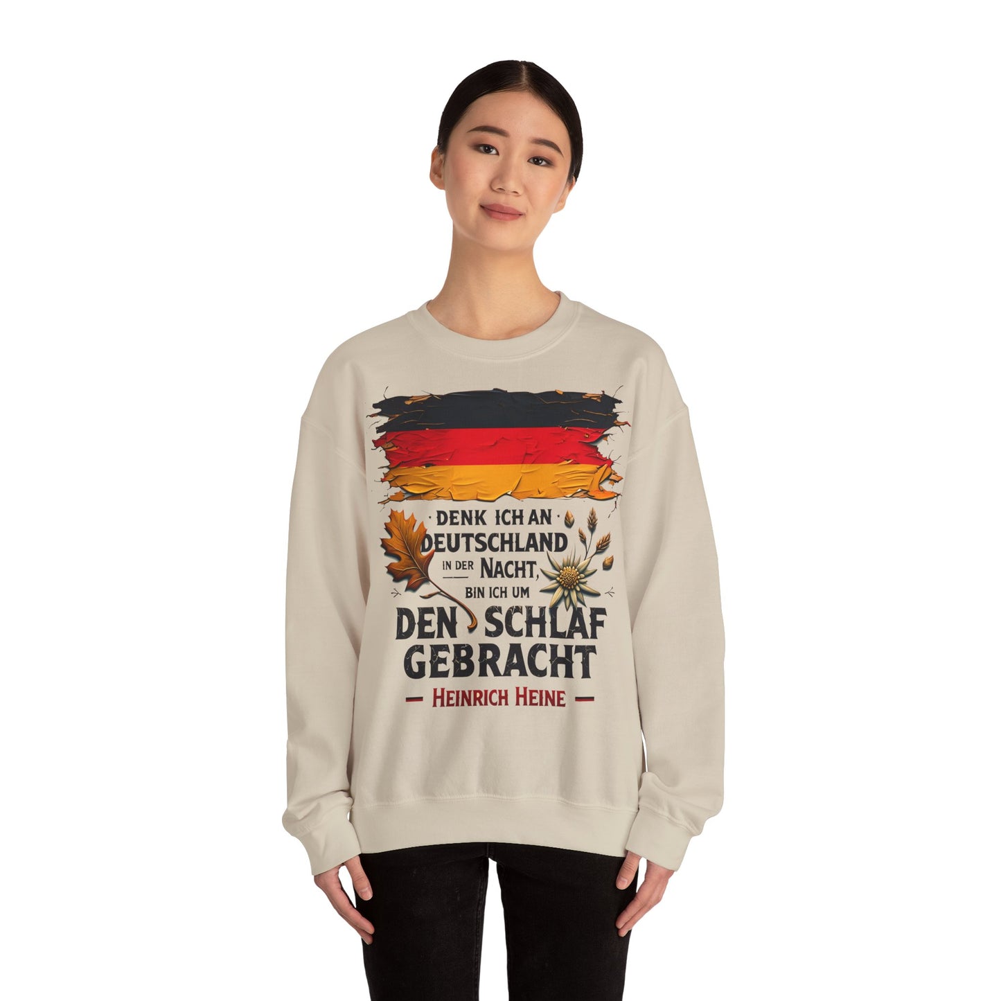 Unisex Heavy Blend™ Rundhals-Sweatshirt - Heinrich Heine | Denk ich an Deutschland in der Nacht
