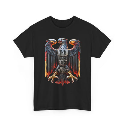 Unisex-T-Shirt aus Baumwolle - Einigkeit und Recht und Freiheit | Adler