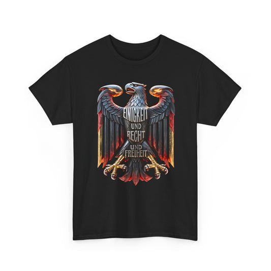 Unisex-T-Shirt aus Baumwolle - Einigkeit und Recht und Freiheit | Adler