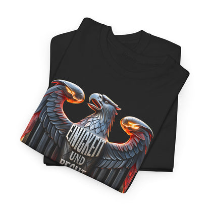 Unisex-T-Shirt aus Baumwolle - Einigkeit und Recht und Freiheit | Adler