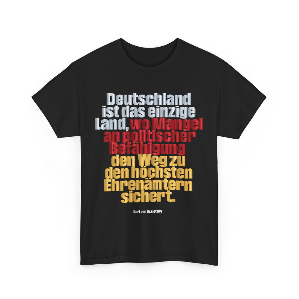 Unisex-T-Shirt aus Baumwolle - Carl von Ossietzky | Mangel an Befähigung