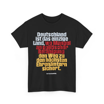 Unisex-T-Shirt aus Baumwolle - Carl von Ossietzky | Mangel an Befähigung