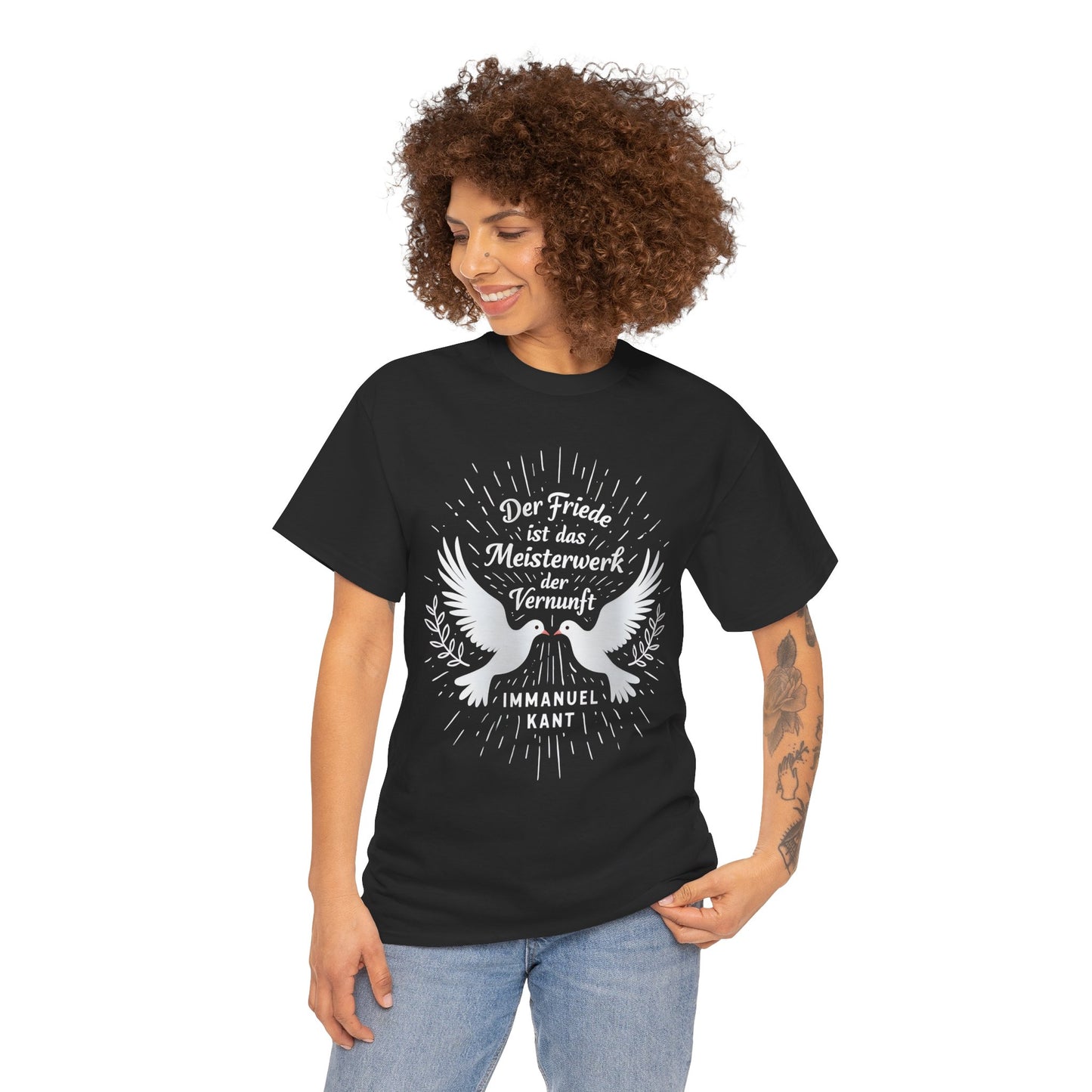 Unisex-T-Shirt aus Baumwolle - Immanuel Kant | Friedenszitat