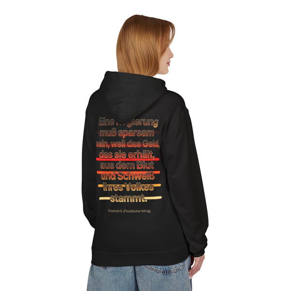 Hoodie Sweatshirt | Friedrich II. - Eine Regierung muß sparsam sein