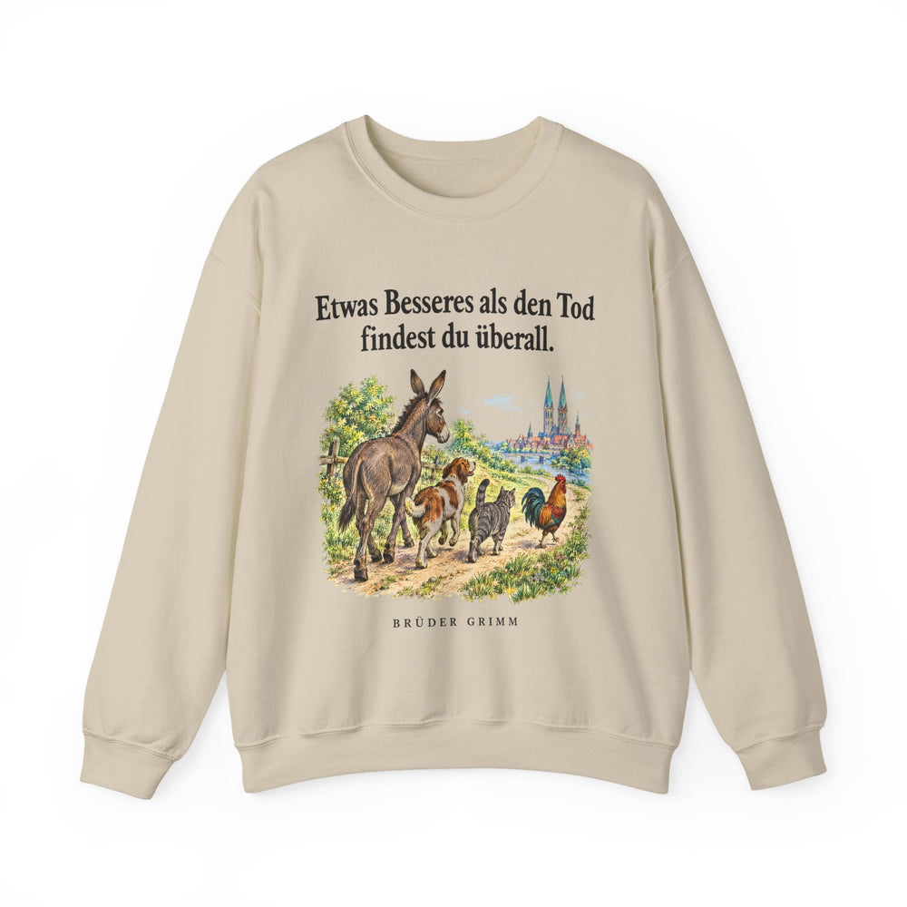 Brüder Grimm: „Etwas Besseres als den Tod findest du überall“ – Sweatshirt in Sand – Produktfoto