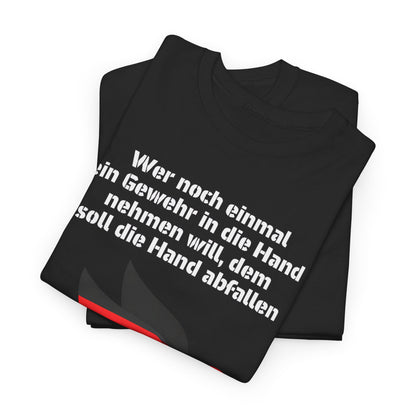 Unisex-T-Shirt aus Baumwolle - Franz Josef Strauß | Zitat Frieden