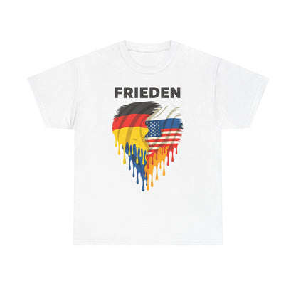 Unisex-T-Shirt aus Baumwolle - Frieden | Herz