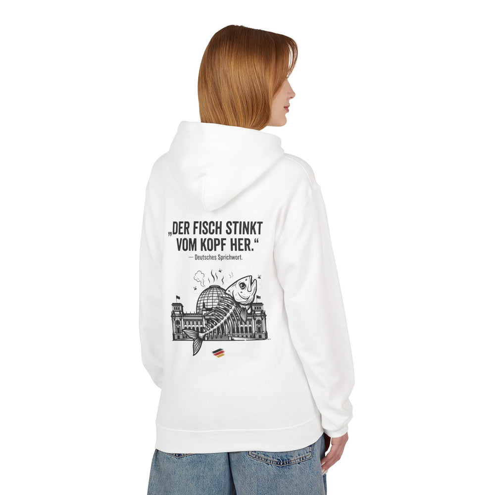 Hoodie Sweatshirt - Deutsches Sprichwort | Der Fisch stinkt vom Kopf her