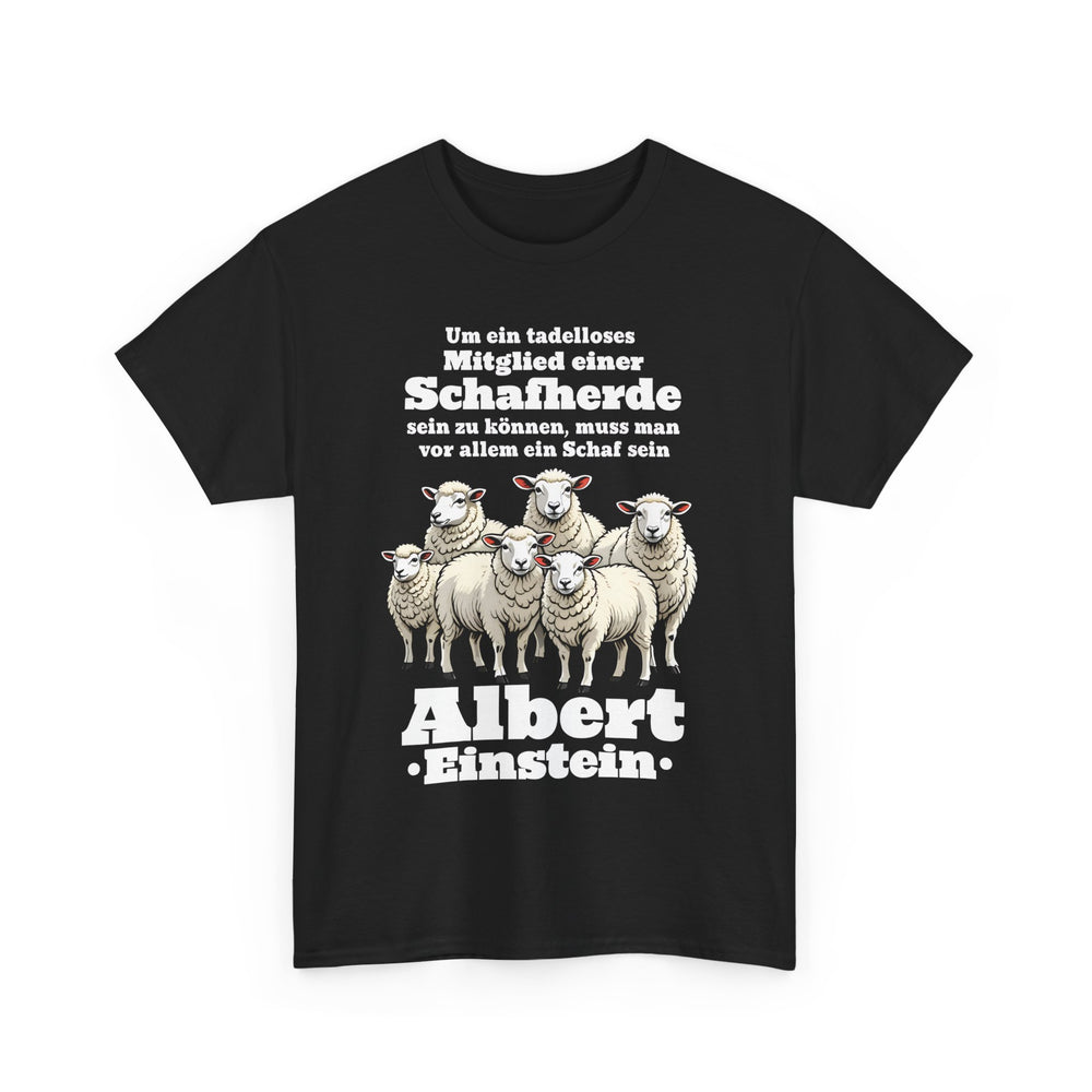 Unisex-T-Shirt aus Baumwolle - Albert Einstein | Schafherde