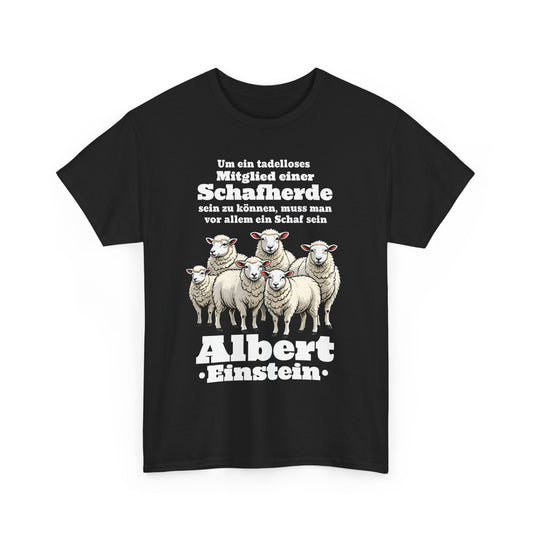 Unisex-T-Shirt aus Baumwolle - Albert Einstein | Schafherde