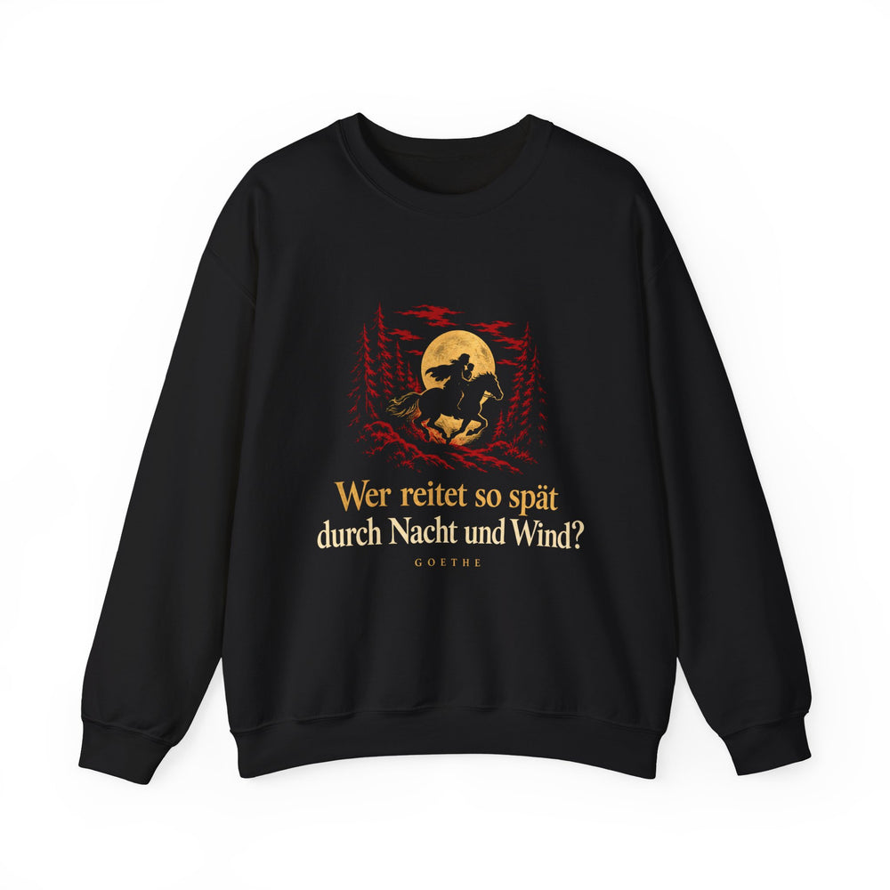 Unisex Heavy Blend™ Rundhals-Sweatshirt - Johann Wolfgang von Goethe | Erlkönig – Wer reitet so spät durch Nacht und Wind?