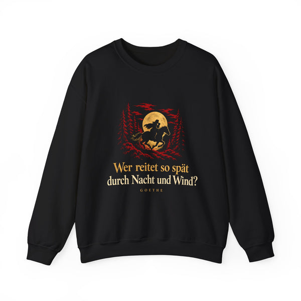Unisex Heavy Blend™ Rundhals-Sweatshirt - Johann Wolfgang von Goethe | Erlkönig – Wer reitet so spät durch Nacht und Wind?