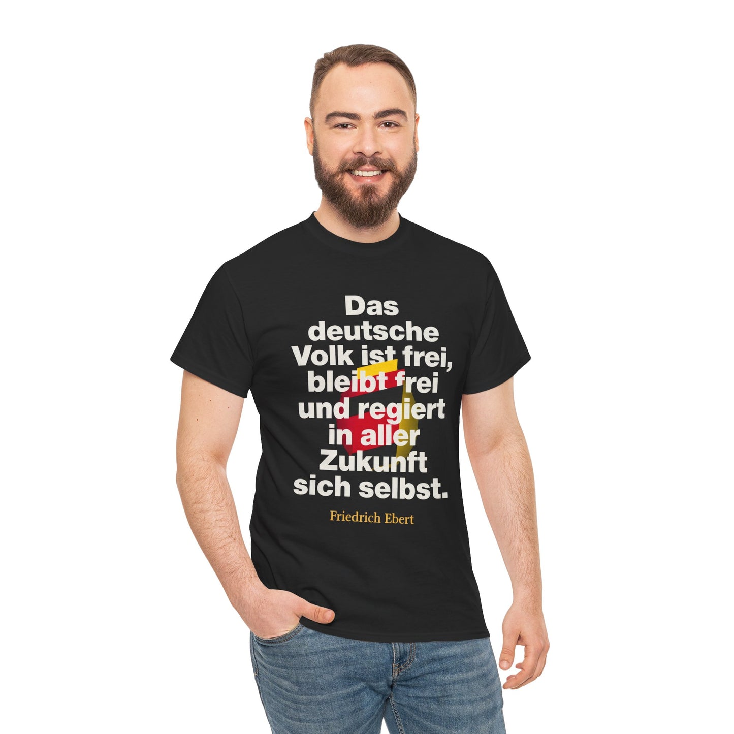 Unisex-T-Shirt aus Baumwolle - Heinrich Heine | Das deutsche Volk ist frei