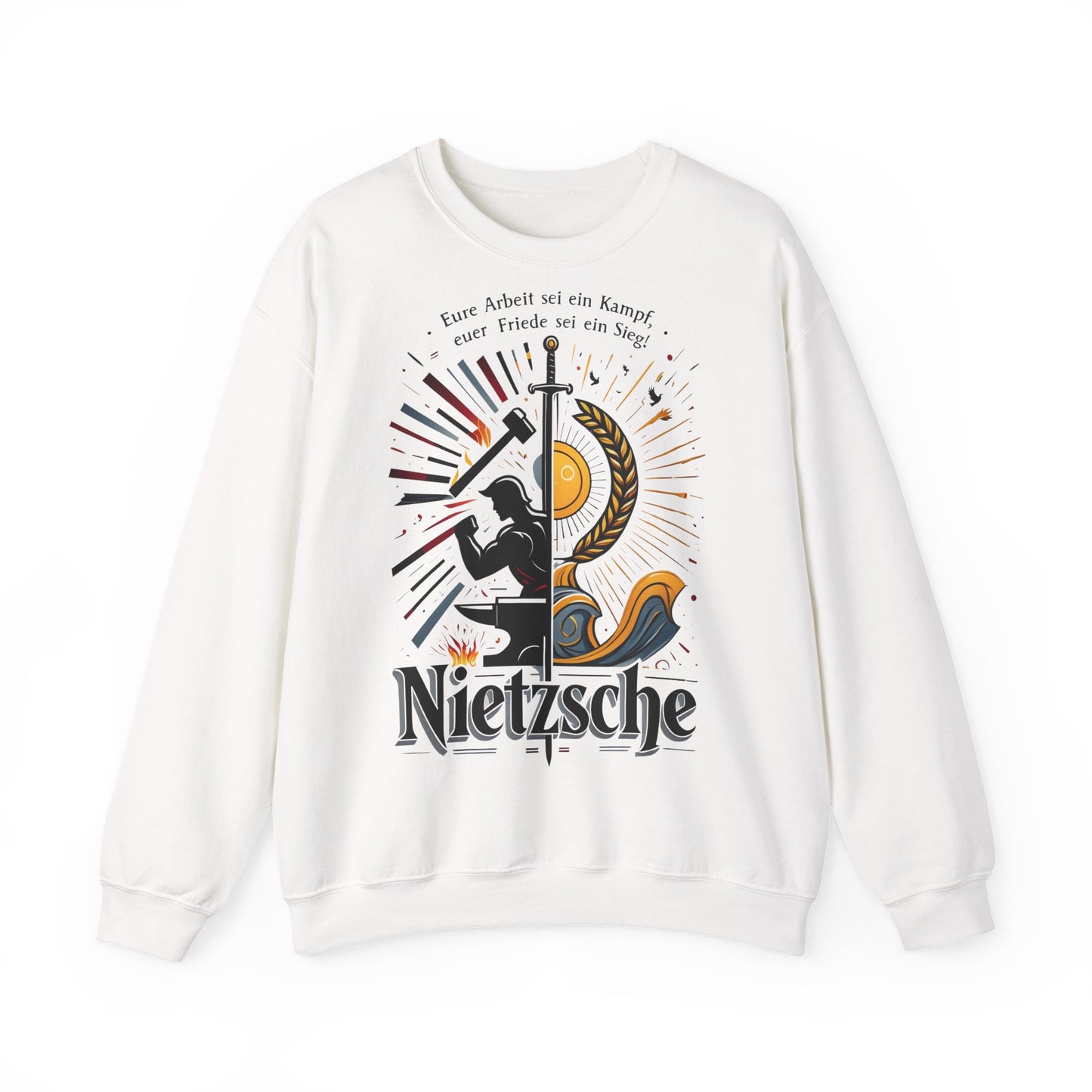 Unisex Heavy Blend™ Rundhals-Sweatshirt - Friedrich Nietzsche | Eure Arbeit sei ein Kampf!
