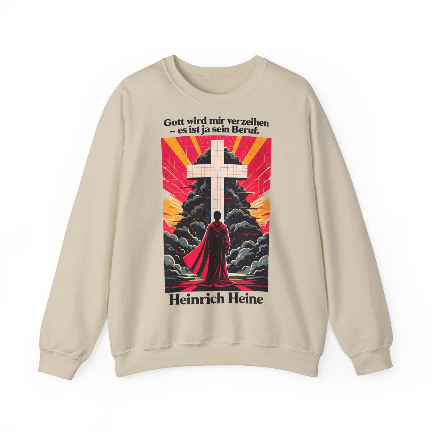 Unisex Heavy Blend™ Rundhals-Sweatshirt -  Heinrich Heine | Gott wird mir verzeihen