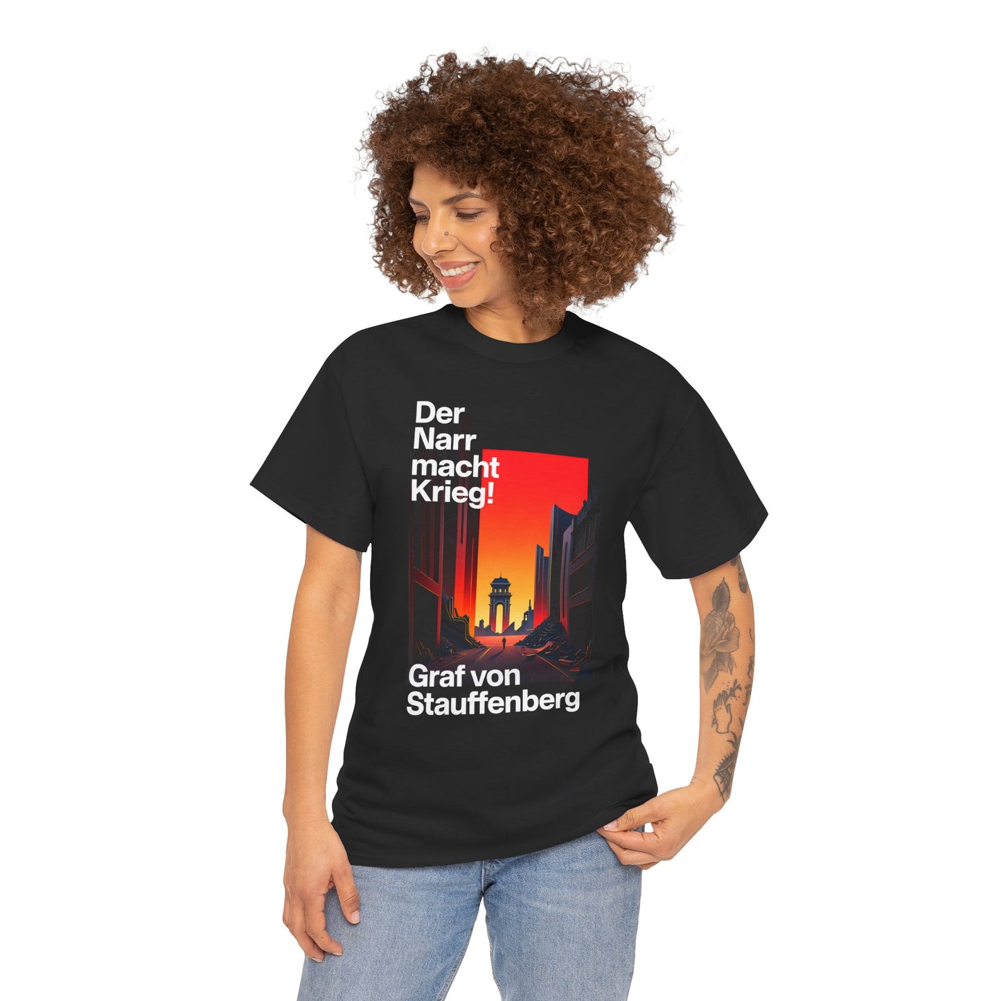 Unisex-T-Shirt aus Baumwolle - Graf von Stauffenberg | Friedenszitat
