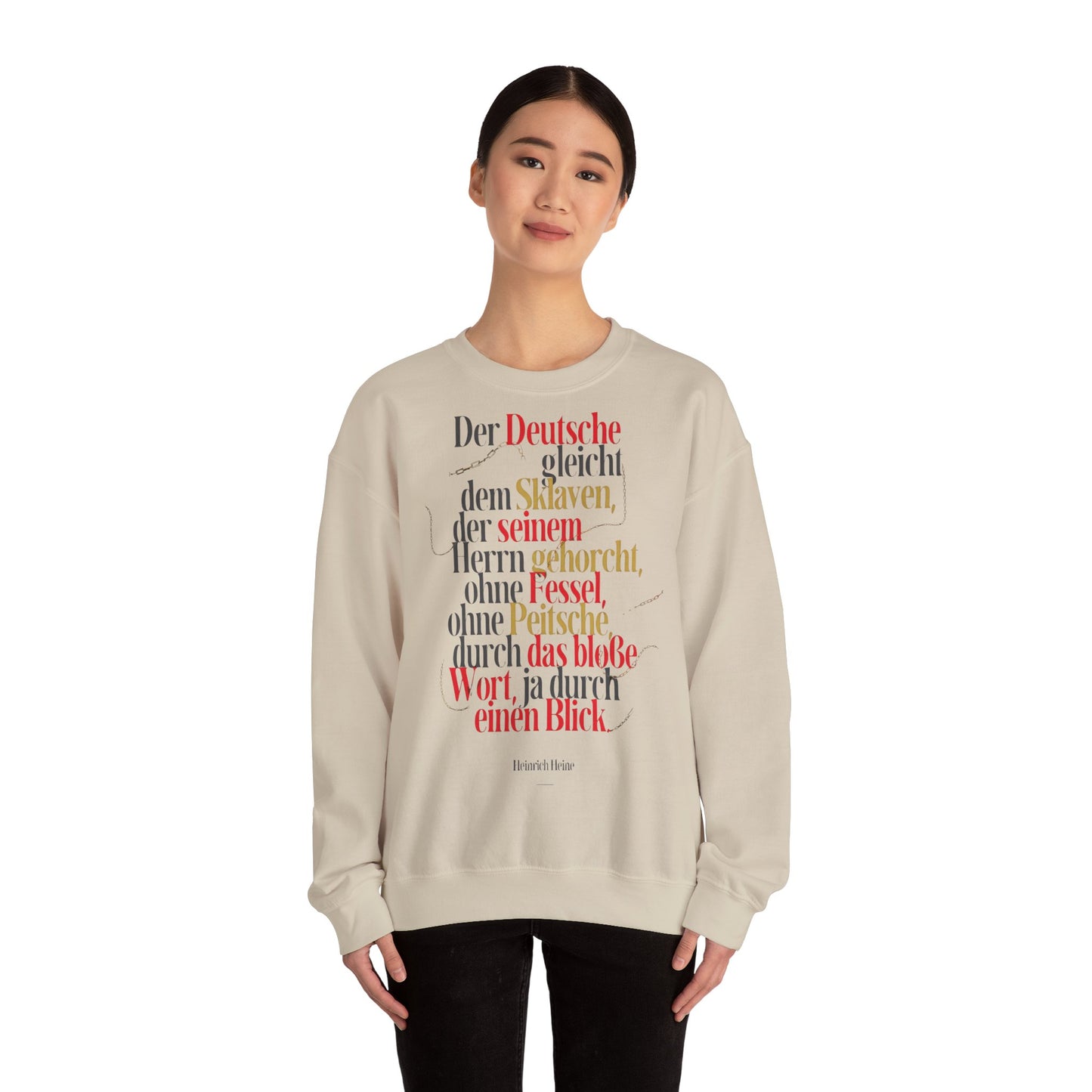 Unisex Heavy Blend™ Rundhals-Sweatshirt - Heinrich Heine | Der Deutsche gleicht dem Sklaven