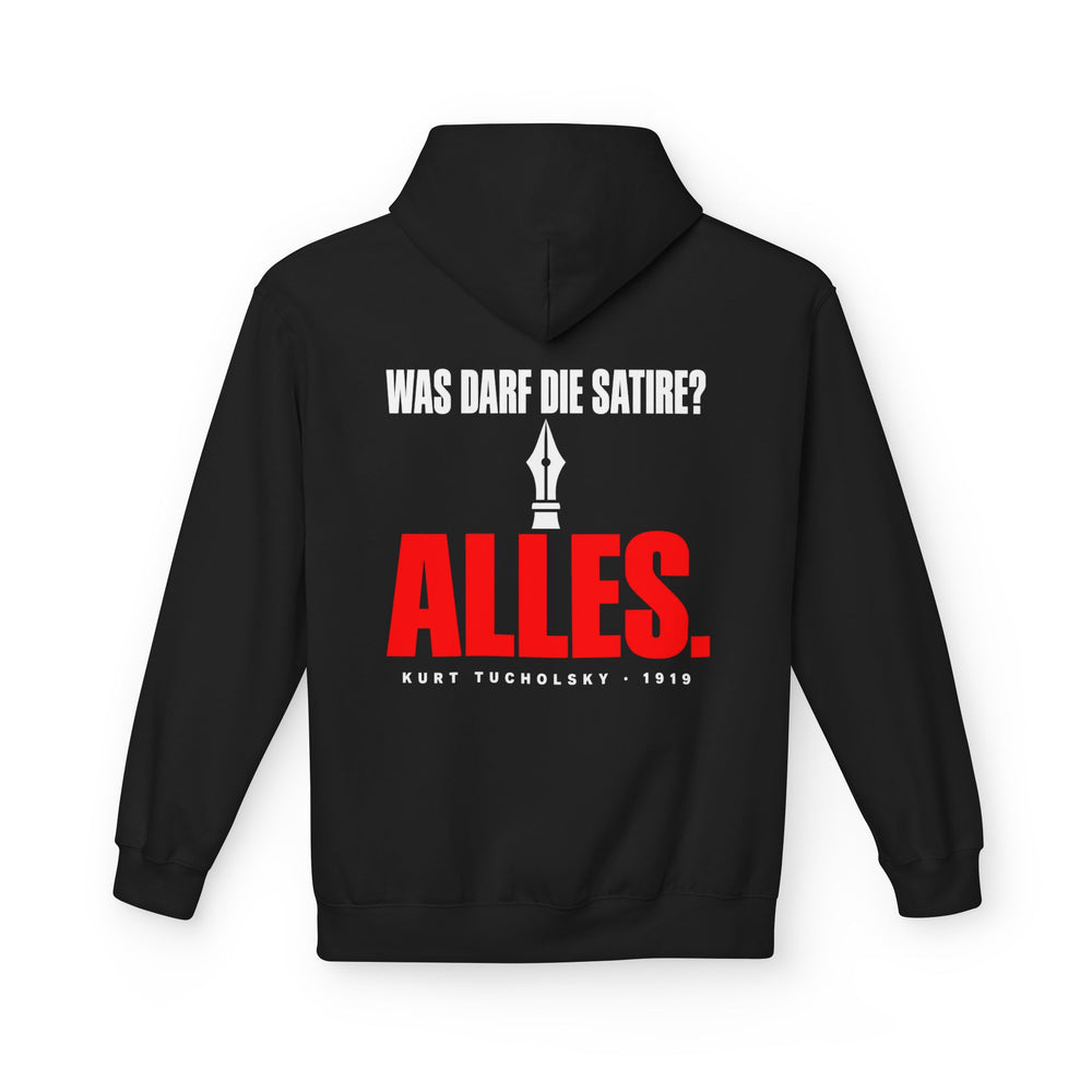 Hoodie Sweatshirt - Kurt Tucholsky | Was darf die Satire? Alles.