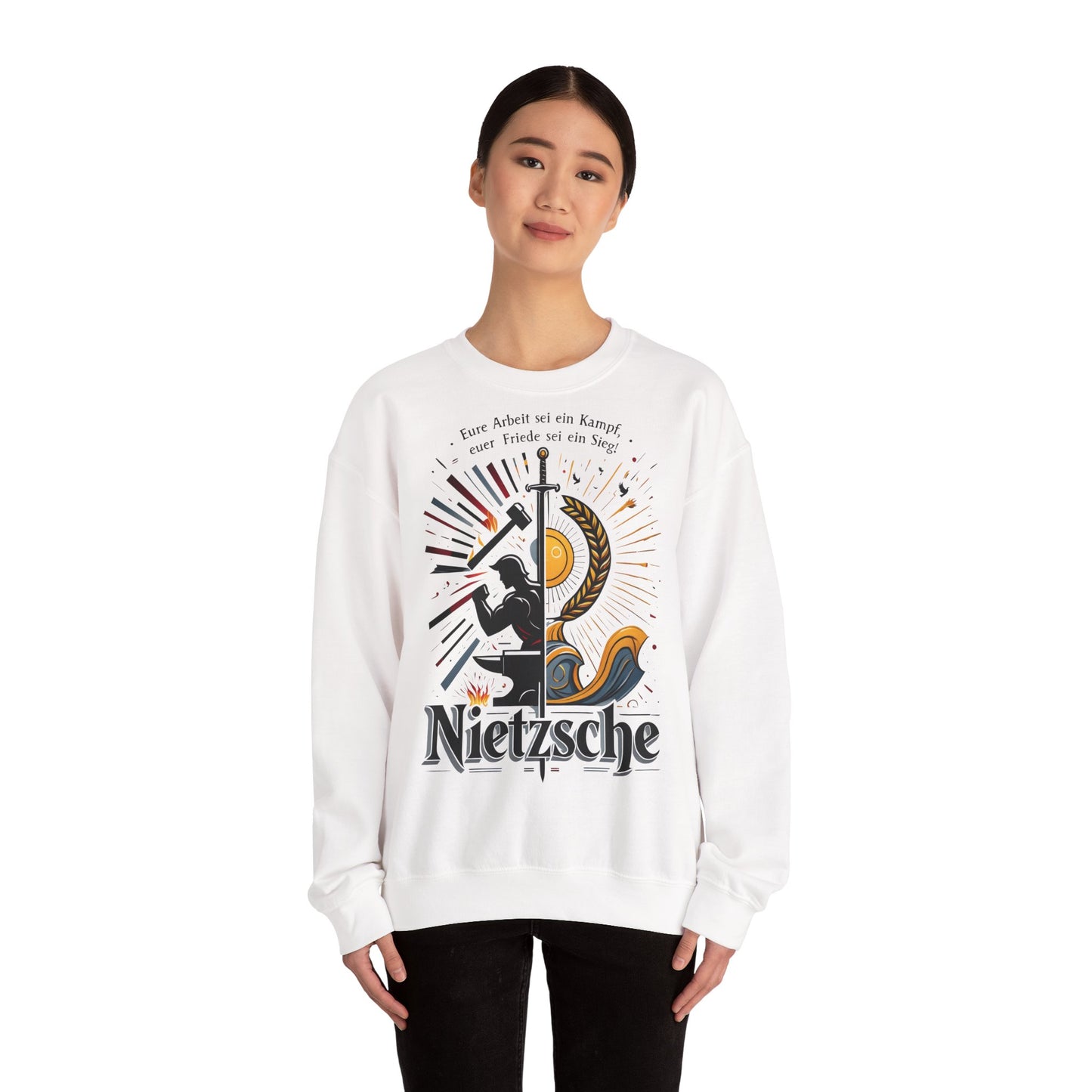 Unisex Heavy Blend™ Rundhals-Sweatshirt - Friedrich Nietzsche | Eure Arbeit sei ein Kampf!