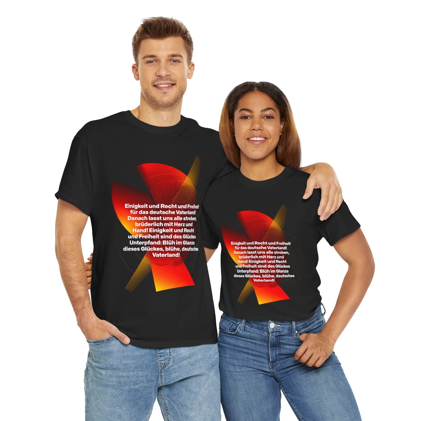 Unisex-T-Shirt aus Baumwolle - Deutschlandlied 3. Strophe